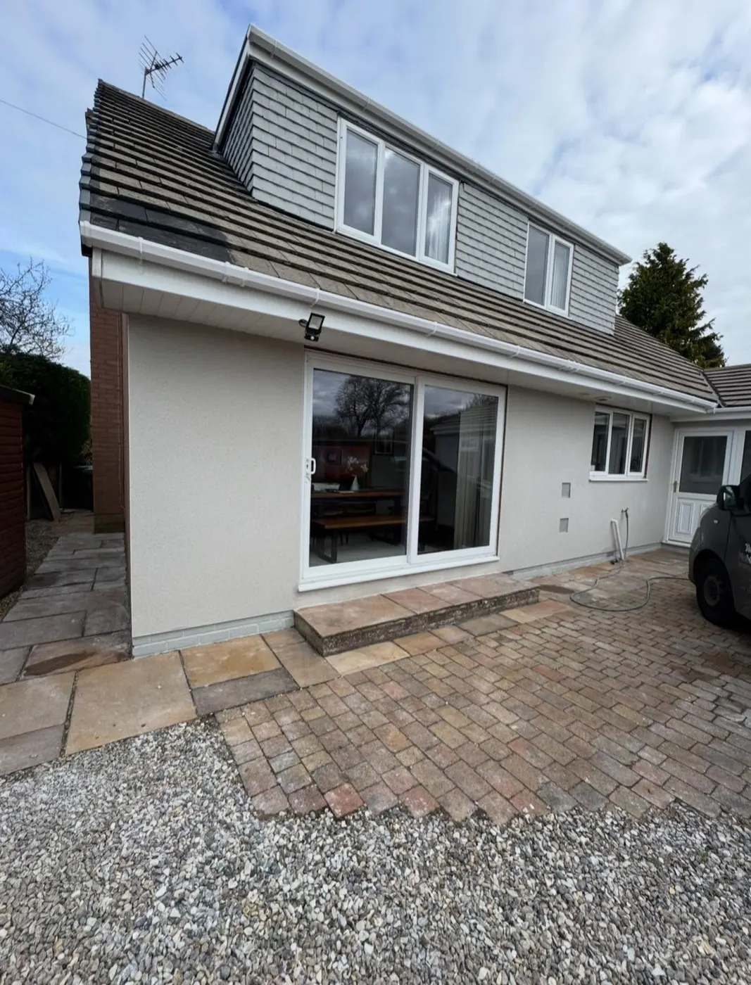 External rendering Carlisle – External render finish on the rear wall of a house