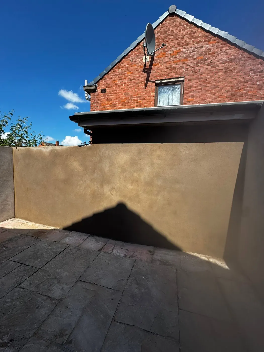Rendered external garden wall